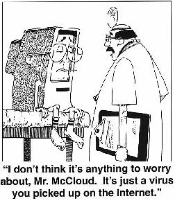 You just picked a virus over the internet.