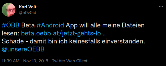 #ÖBB Beta #Android App will alle meine Dateien lesen