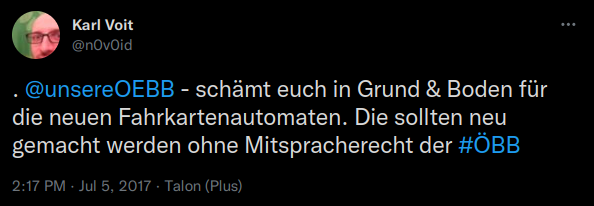 @unsereOEBB - schämt euch in Grund & Boden für die neuen Fahrkartenautomaten. Die sollten neu gemacht werden ohne Mitspracherecht der #ÖBB