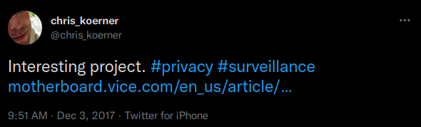 Interesting project. #privacy #surveillance  https