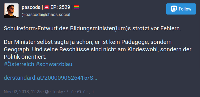 Schulreform-Entwurf des Bildungsminister(ium)s strotzt vor Fehlern. Der Minister selbst sagte ja schon, er ist kein Pädagoge, sondern Geograph. Und seine Beschlüsse sind nicht am Kindeswohl, sondern der Politik orientiert. #Österreich #schwarzblau