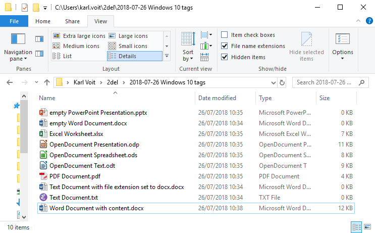 Tagging Files With Windows 10